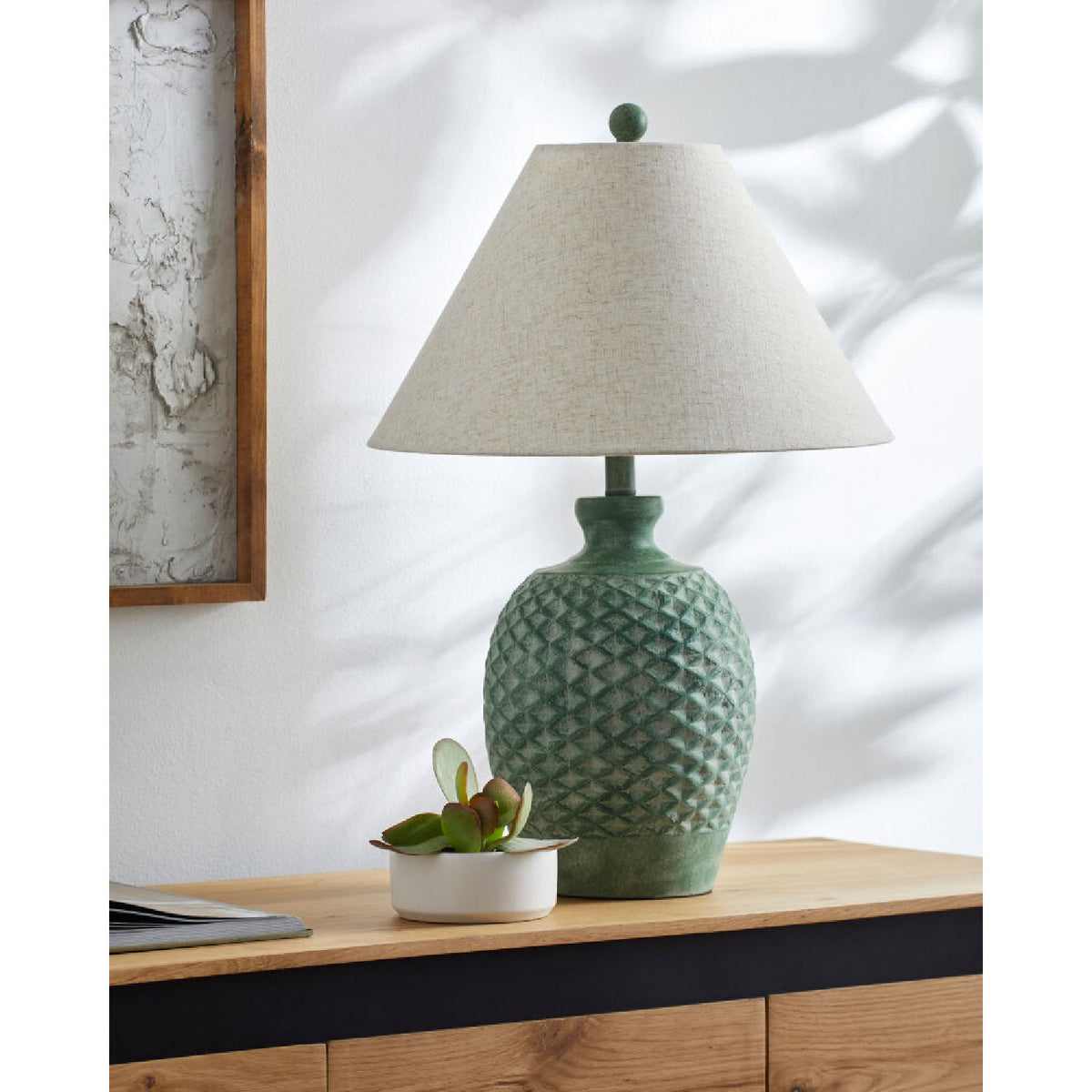 Modern European furniture - Green Cement Accent Table Lamp L - www.oroa.com