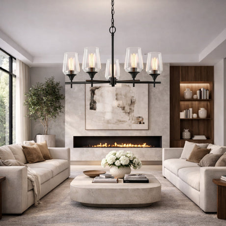 Modern European furniture - 5-Light Glass Chandelier - www.oroa.com