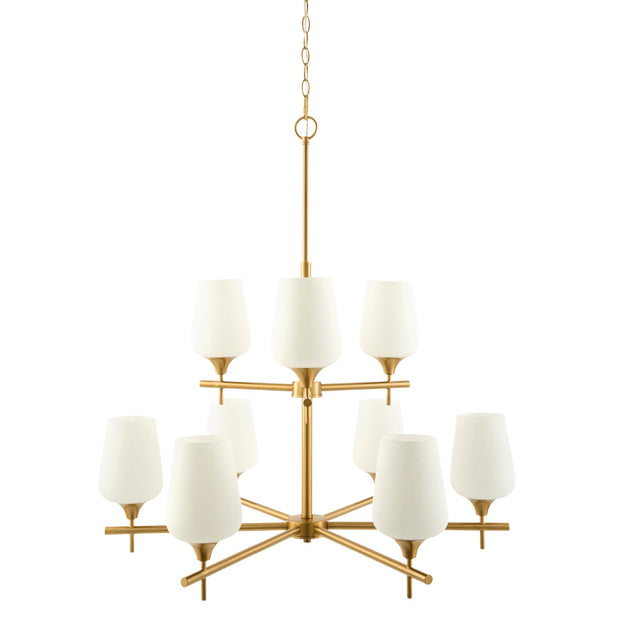 Modern European furniture - White Glass 9-Light Chandelier - www.oroa.com