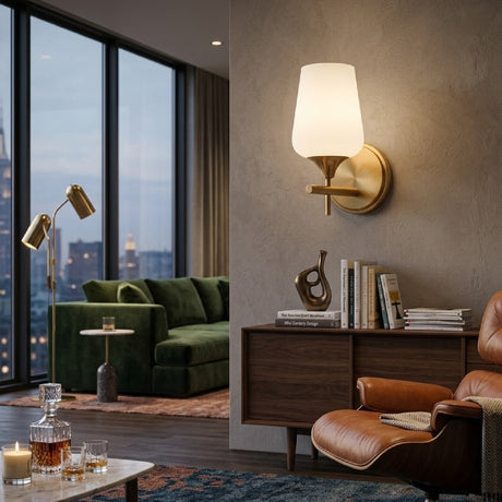 Modern European furniture - Glass Shade Wall Lamp - www.oroa.com