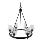 Modern European furniture - Iron Ring Glass Chandelier - www.oroa.com