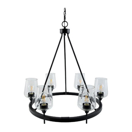 Modern European furniture - Iron Ring Glass Chandelier - www.oroa.com