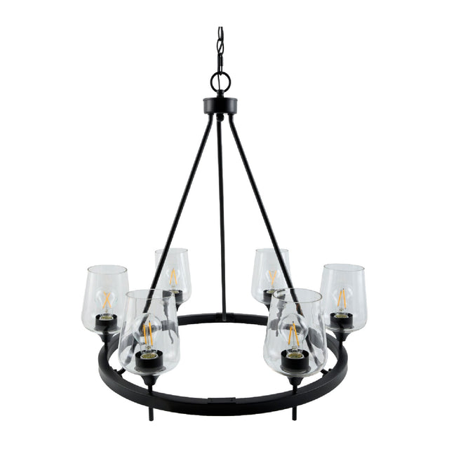 Modern European furniture - Iron Ring Glass Chandelier - www.oroa.com