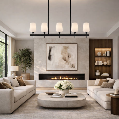 Modern European furniture - Glass 5-Light Linear Chandelier - www.oroa.com
