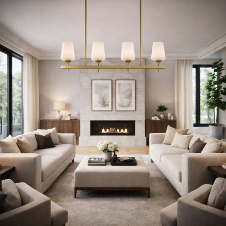 Modern European furniture - Glass 5-Light Linear Chandelier - www.oroa.com