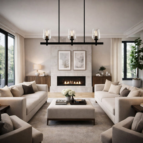 Modern European furniture - Glass 5-Light Linear Chandelier - www.oroa.com