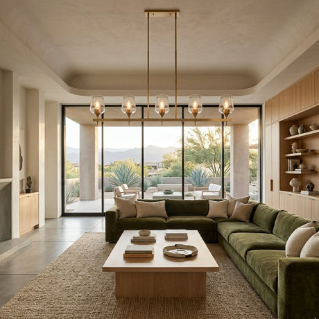 Modern European furniture - Glass 5-Light Linear Chandelier - www.oroa.com