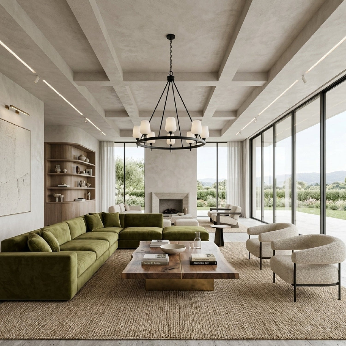 Modern European furniture - Iron Ring Glass Chandelier - www.oroa.com