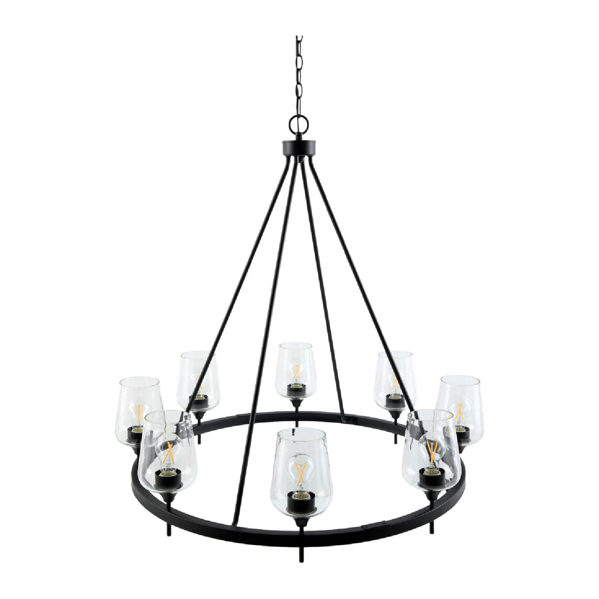 Modern European furniture - Iron Ring Glass Chandelier - www.oroa.com