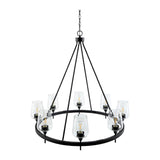 Modern European furniture - Iron Ring Glass Chandelier - www.oroa.com