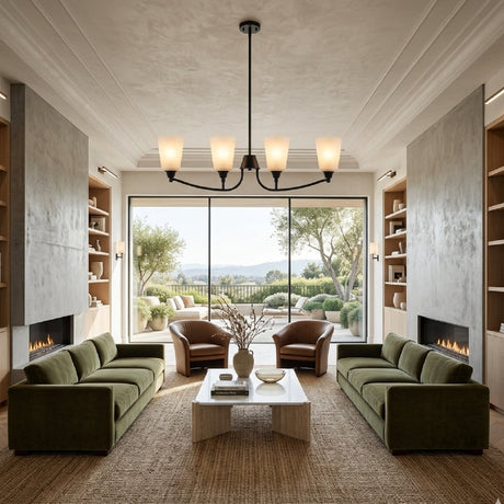 Modern European furniture - Glass Shades 4-Light Chandelier - www.oroa.com