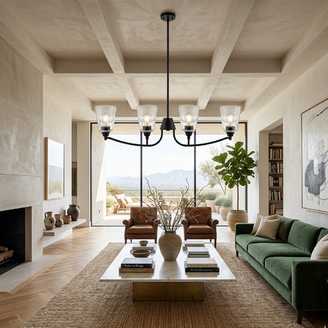 Modern European furniture - Glass Shades 4-Light Chandelier - www.oroa.com