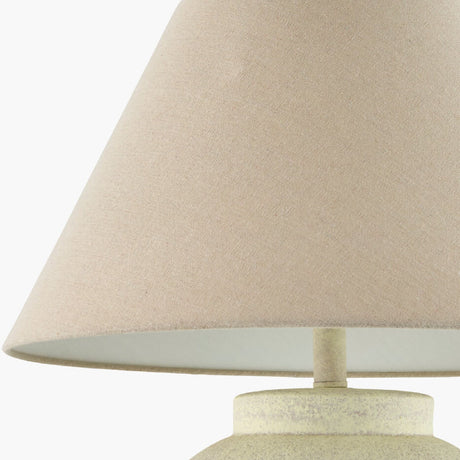 Modern European furniture - Ceramic Beige Linen Table Lamp - www.oroa.com