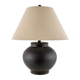 Modern European furniture - Ceramic Beige Linen Table Lamp - www.oroa.com