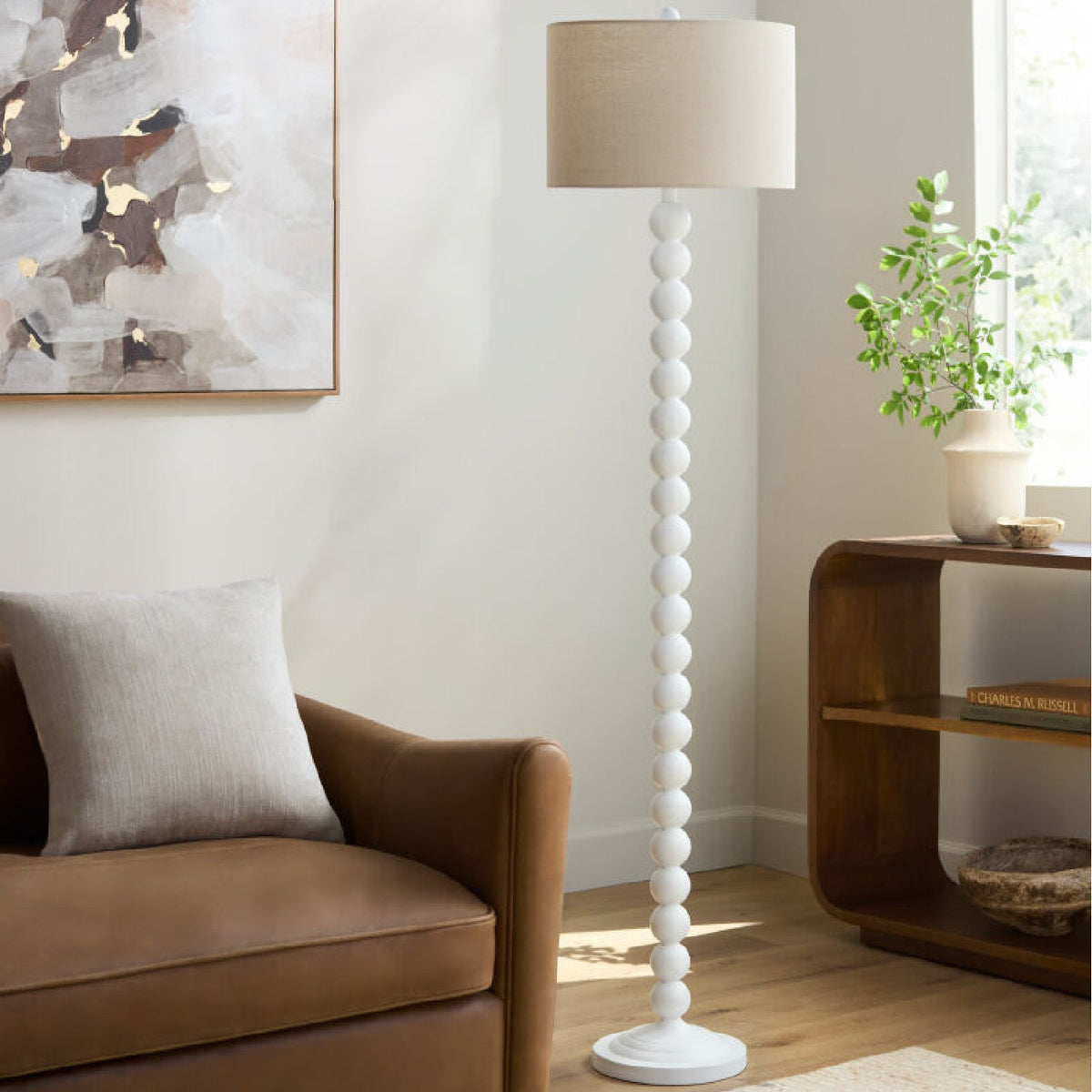 Modern European furniture - Painted White Accent Floor Lamp - www.oroa.com