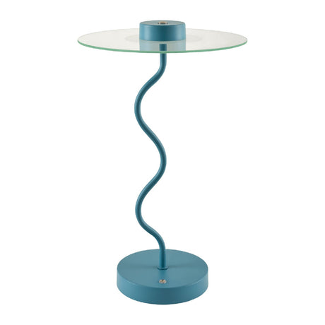 Modern European furniture - Blue Wavy Accent Table Lamp - www.oroa.com