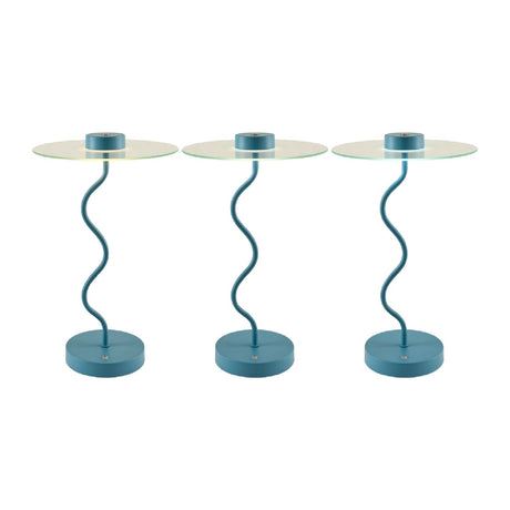 Modern European furniture - Blue Wavy Accent Table Lamp - www.oroa.com