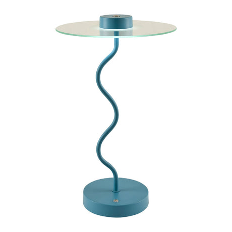 Modern European furniture - Blue Wavy Accent Table Lamp - www.oroa.com