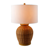 Modern European furniture - Brown Rattan Accent Table Lamp - www.oroa.com