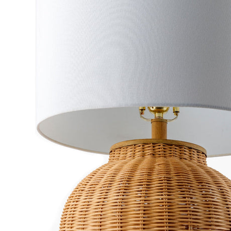 Modern European furniture - Brown Rattan Accent Table Lamp - www.oroa.com