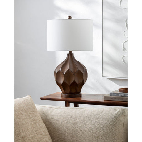 Modern European furniture - Brown Carved Accent Table Lamp - www.oroa.com