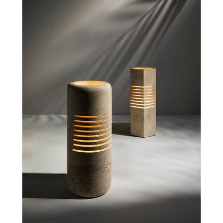 Modern European furniture - Beige Travertine Accent Table Lamp - www.oroa.com