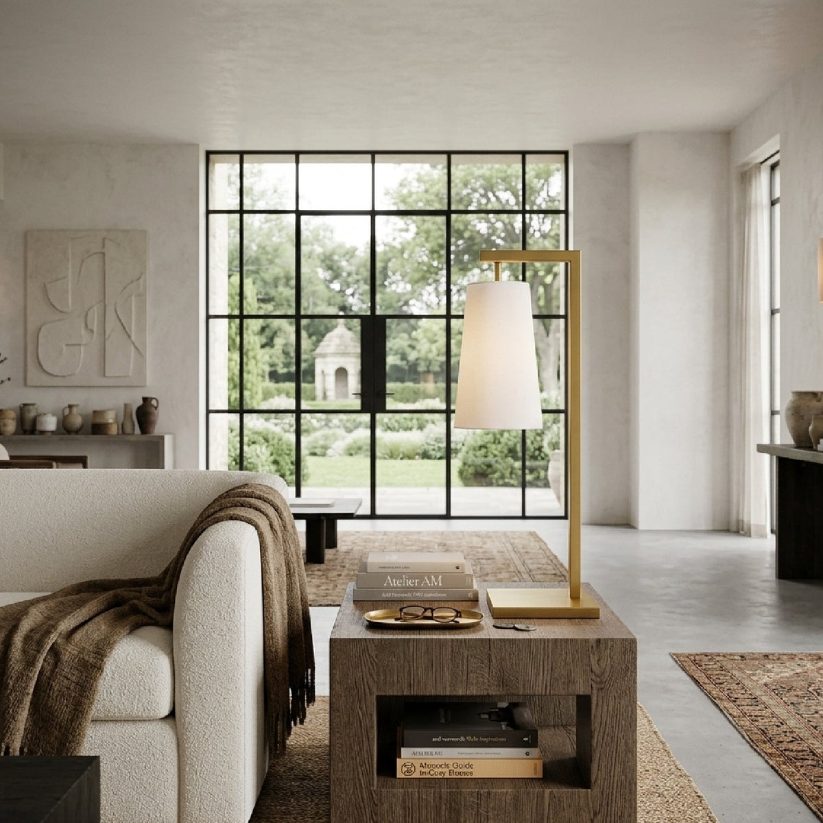 Modern European furniture - Iron Framed Linen Table Lamp - www.oroa.com