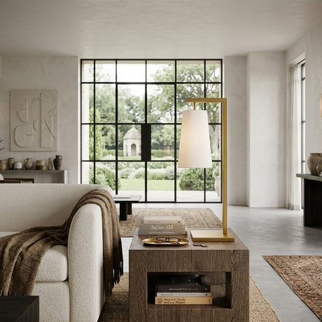 Modern European furniture - Iron Framed Linen Table Lamp - www.oroa.com