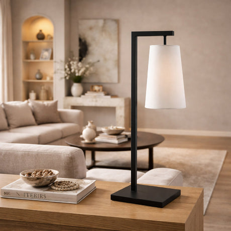 Modern European furniture - Iron Framed Linen Table Lamp - www.oroa.com