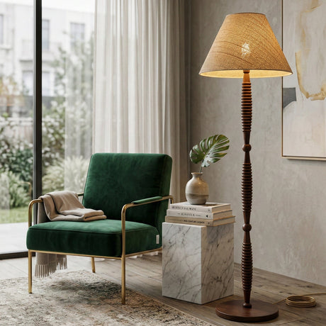 Modern European furniture - Brown Linen Accent Floor Lamp - www.oroa.com
