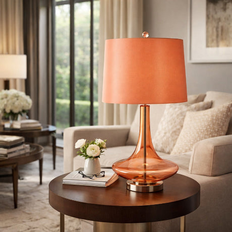 Modern European furniture - Orange Glass Accent Table Lamp - www.oroa.com
