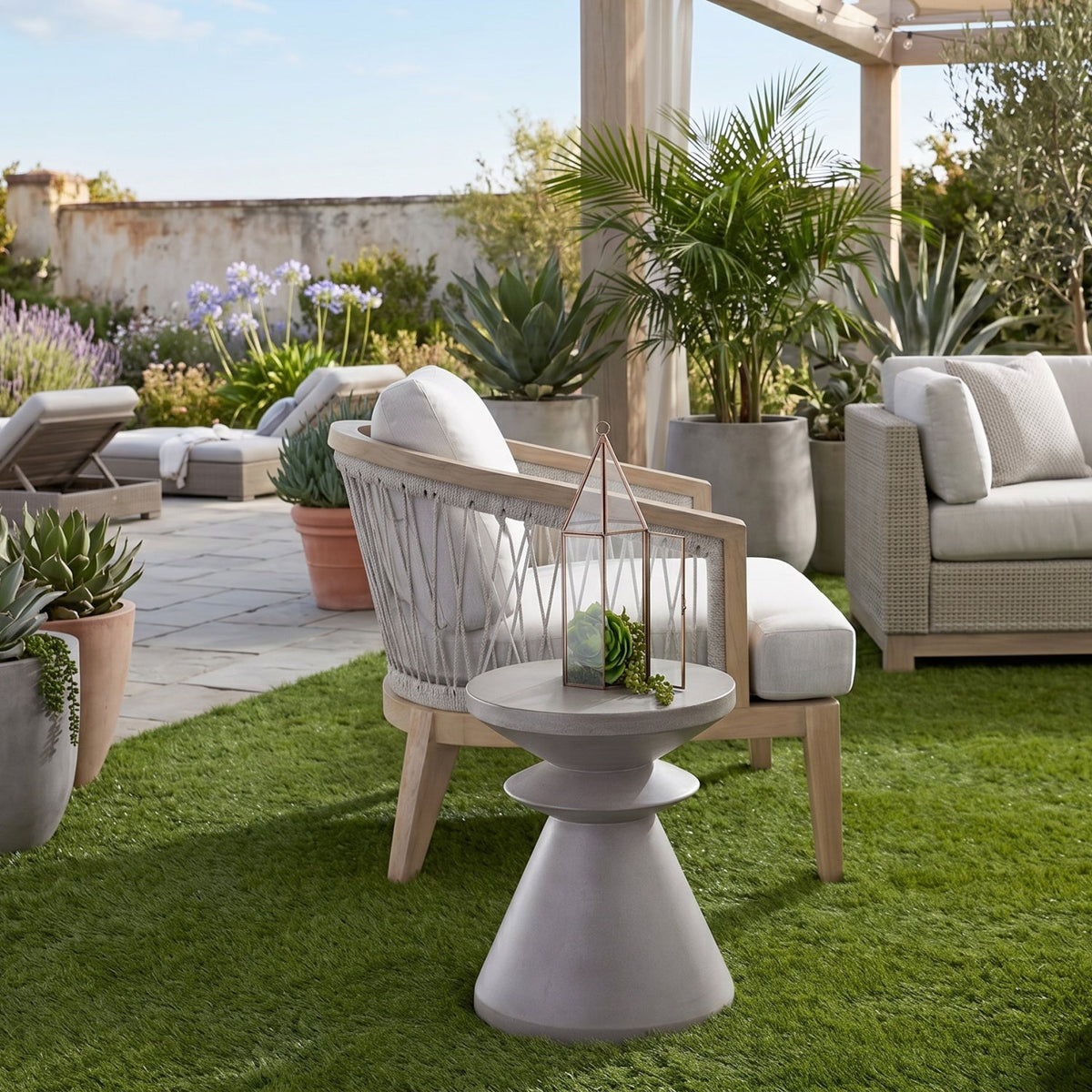 Modern European furniture - Gray Concrete Indoor/Outdoor Accent Table - www.oroa.com