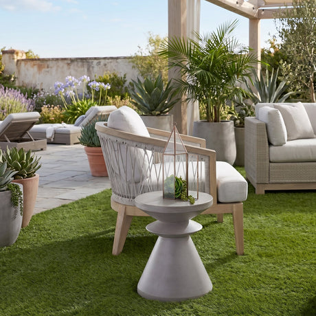 Modern European furniture - Gray Concrete Indoor/Outdoor Accent Table - www.oroa.com