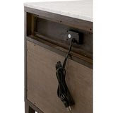 Marble Top Oak 2-Drawer Nightstand | Living Essentials Cambria