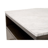 Marble Top Oak 2-Drawer Nightstand | Living Essentials Cambria