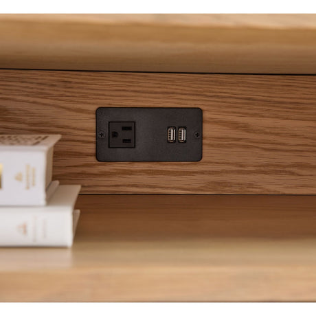 Marble Top Oak 2-Drawer Nightstand | Living Essentials Cambria
