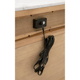 Marble Top Oak 2-Drawer Nightstand | Living Essentials Cambria