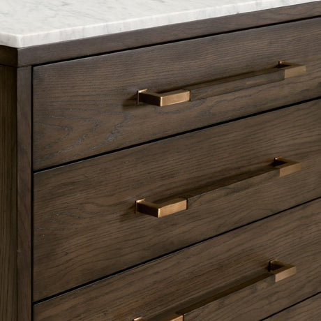 Modern European furniture - Brown Oak 8-Drawer Double Dresser - www.oroa.com