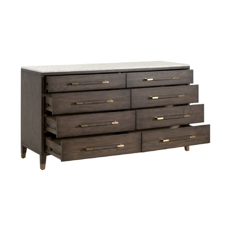 Modern European furniture - Brown Oak 8-Drawer Double Dresser - www.oroa.com