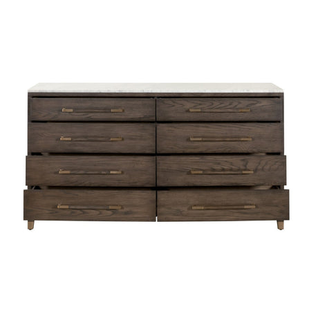 Modern European furniture - Brown Oak 8-Drawer Double Dresser - www.oroa.com