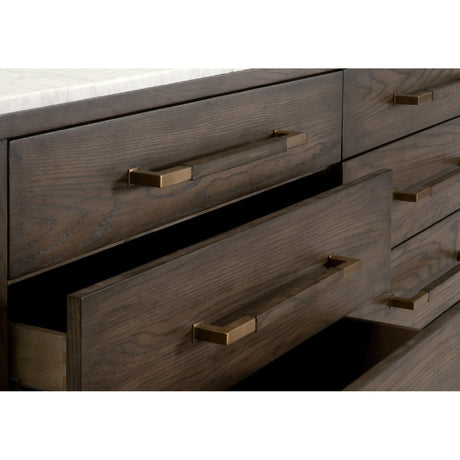 Modern European furniture - Brown Oak 8-Drawer Double Dresser - www.oroa.com