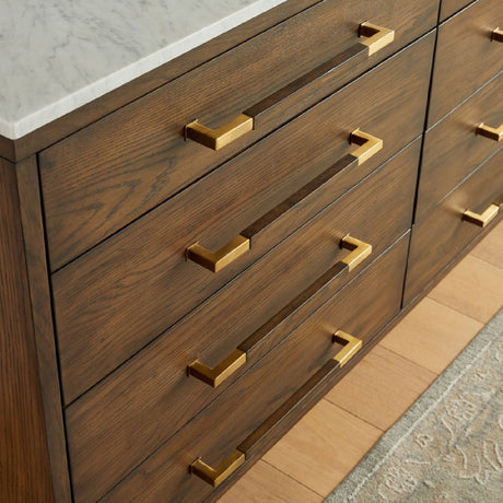 Modern European furniture - Brown Oak 8-Drawer Double Dresser - www.oroa.com