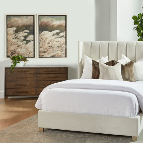 Modern European furniture - Brown Oak 8-Drawer Double Dresser - www.oroa.com