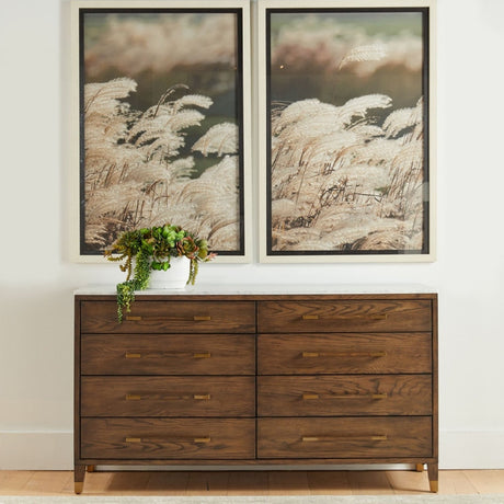 Modern European furniture - Brown Oak 8-Drawer Double Dresser - www.oroa.com