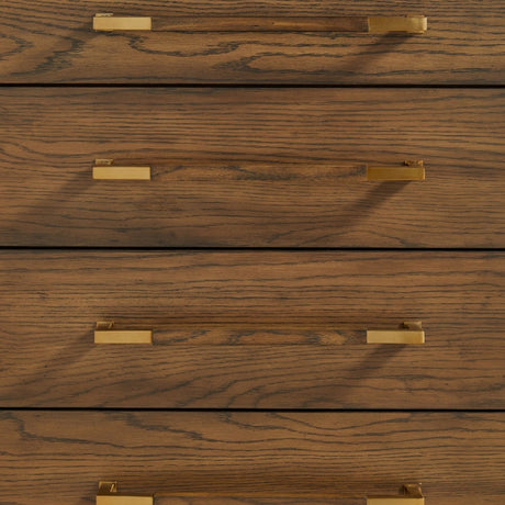 Modern European furniture - Brown Oak 8-Drawer Double Dresser - www.oroa.com
