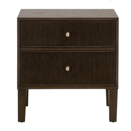 2-Drawer Oak Nightstand S | Living Essentials Highland
