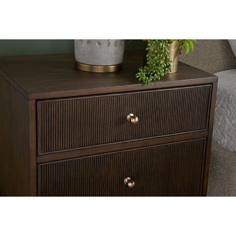 2-Drawer Oak Nightstand S | Living Essentials Highland