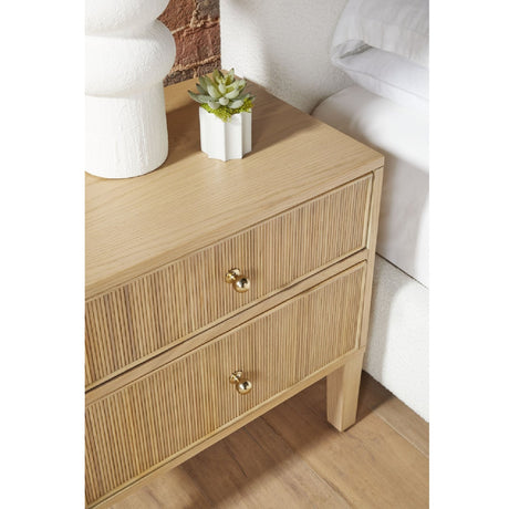 2-Drawer Oak Nightstand S | Living Essentials Highland