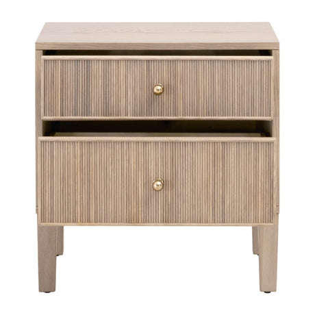 2-Drawer Oak Nightstand S | Living Essentials Highland