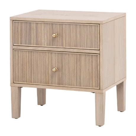 2-Drawer Oak Nightstand S | Living Essentials Highland